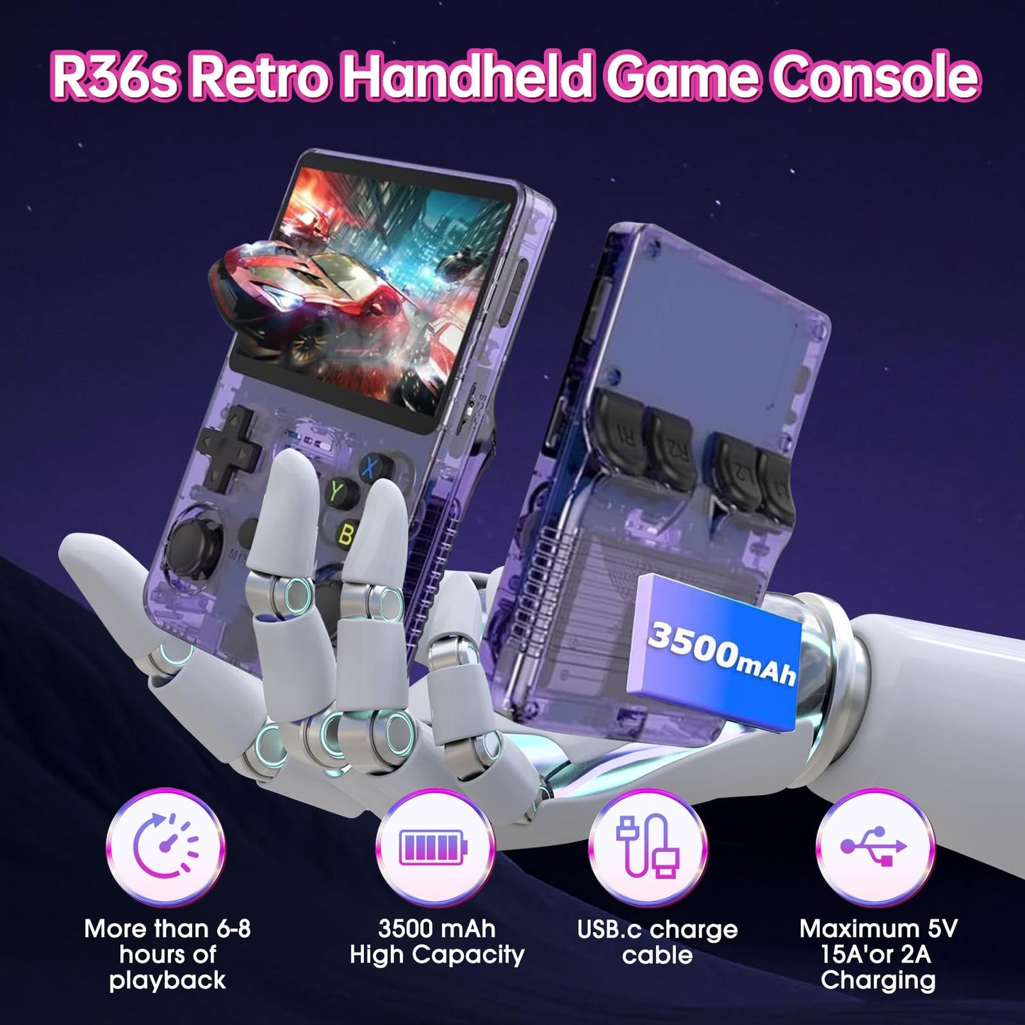 R36S - Consola de mano de videojuegos retro 128 GB